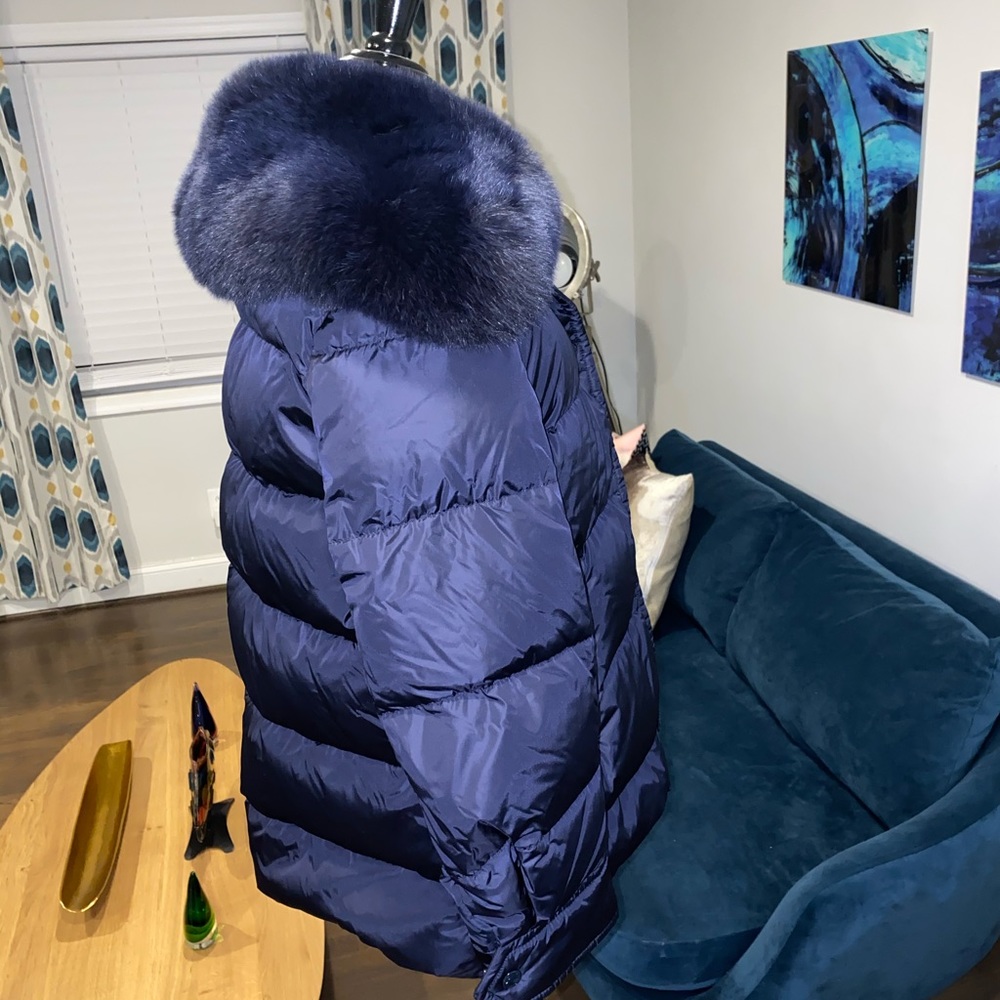 Moncler Mesange Fox-Fur Trimmed Coat - Picture 5 of 8